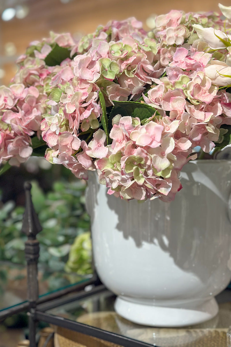 Faux Hydrangea Stem 18" Mauve Green