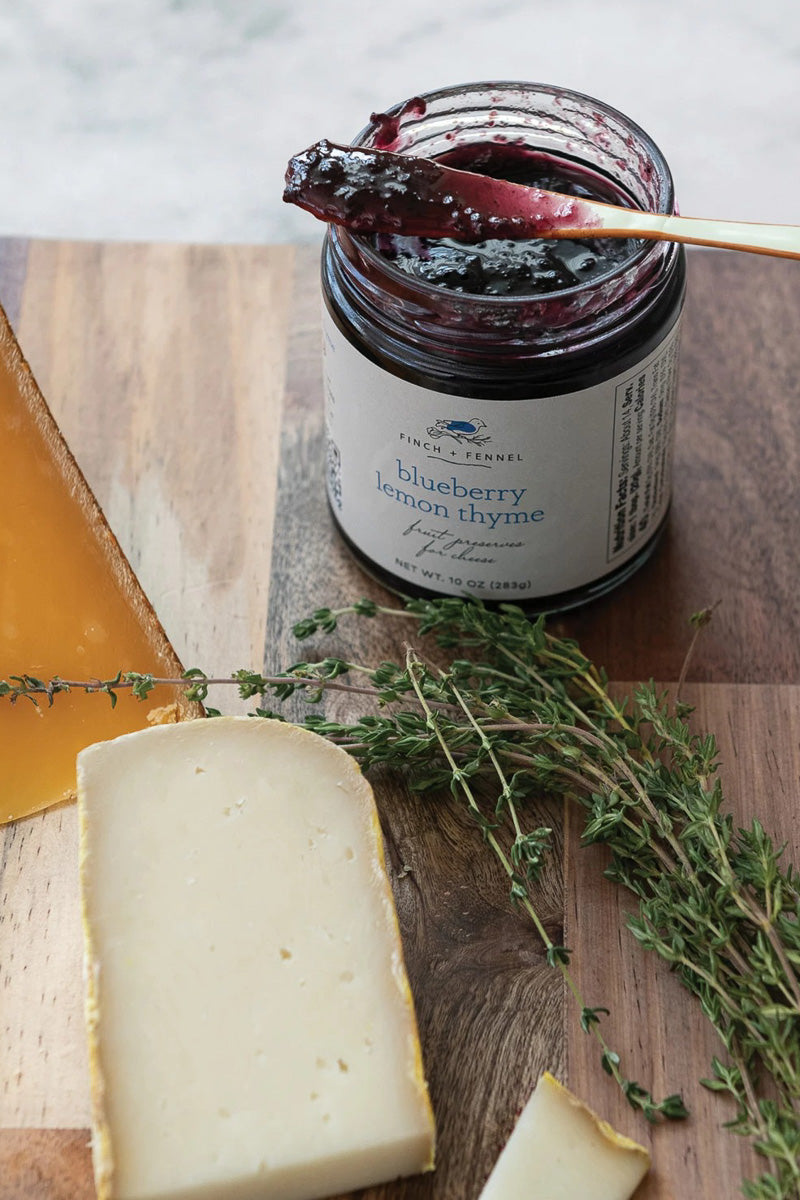 Finch + Fennel Blueberry Lemon Thyme Fruit Preserves for Cheese