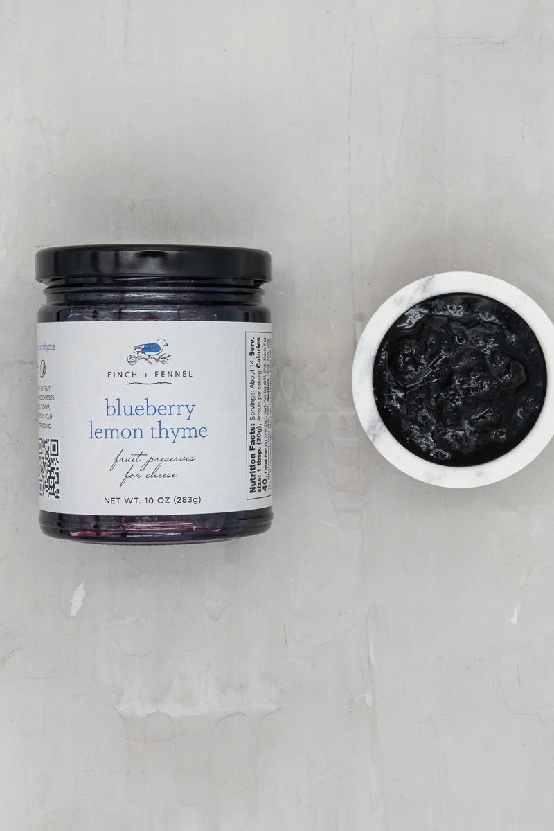Finch + Fennel Blueberry Lemon Thyme Fruit Preserves for Cheese