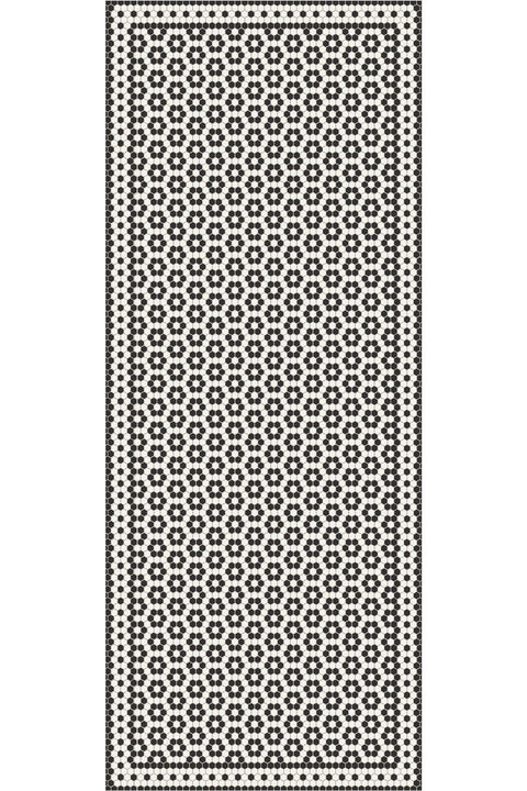 Floor Mat | Black & White Mosaic | 3' X 8'