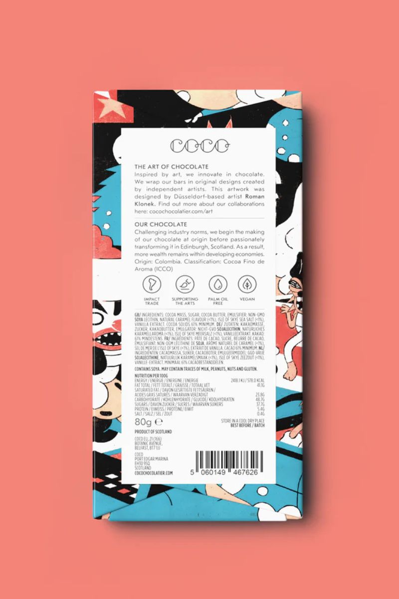 COCO Chocolatier Salted Caramel Dark Chocolate Bar