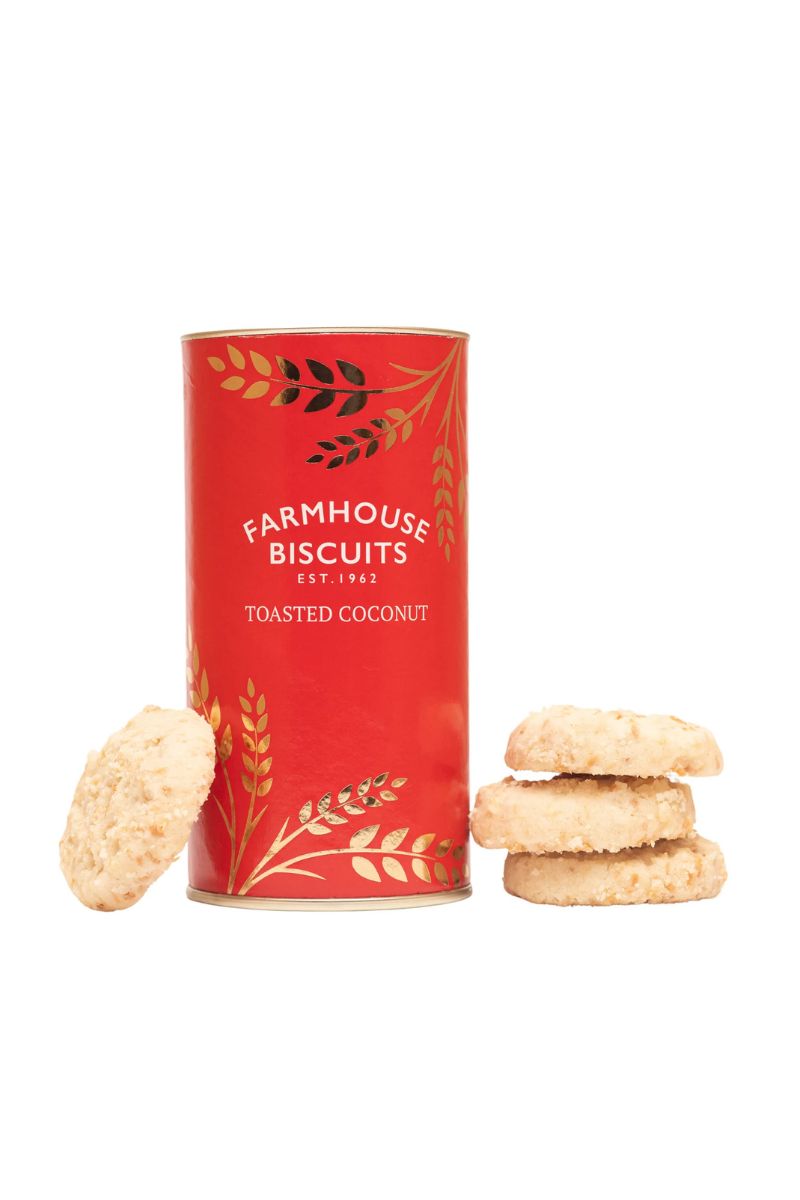 Farmhouse Biscuits Red & Gold Toasted Coconut Tube