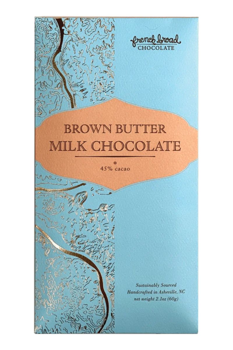 French Broad Chocolate Brown Butter Milk 45% 60g Milk Chocolate Bar