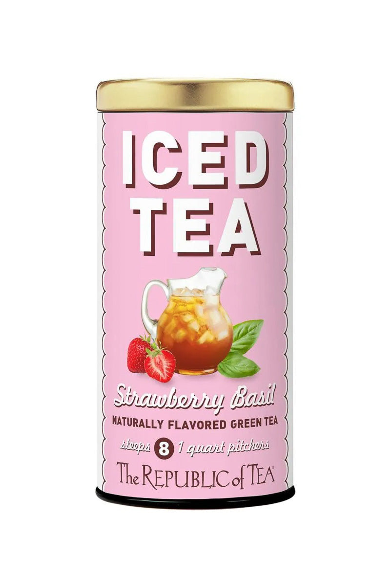 Republic of Tea Strawberry Basil Green Tea Iced Tea Pouches Large