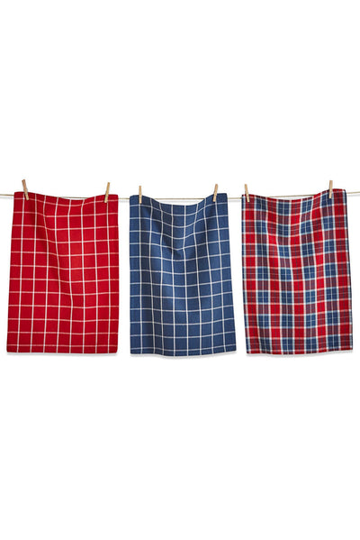 DISHTOWELS AMERICAN RSTC PLAID