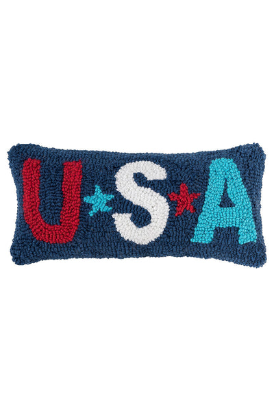 PILLOW, USA STAR HOOKED