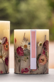 Rosy Rings Botanical Candle Apricot Rose Small Round