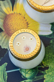 Rosy Rings Pressed Floral Candle Apricot Rose Small
