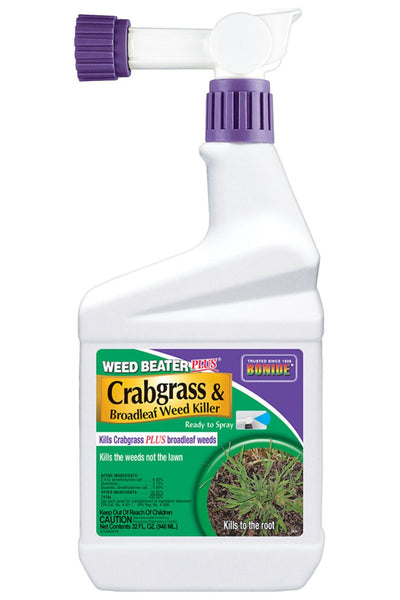 Bonide Weed Beater Plus Crabgrass & Broadleaf Weed Killer 32 oz Ready-to-Spray Hose-End