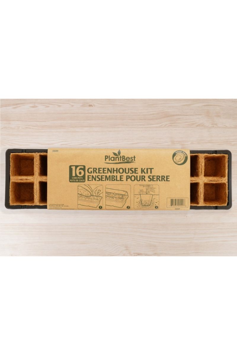 PlantBest Coconut Coir Pot Greenhouse Kit 16 Pots