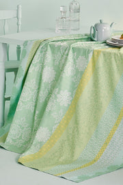 Garnier-Thiebaut Mille Lace Amande Tablecloth 61“ x 102”