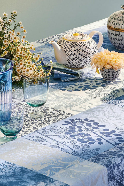 Garnier-Thiebaut Mille Rameaux Bleu Tablecloth 71” x 71“