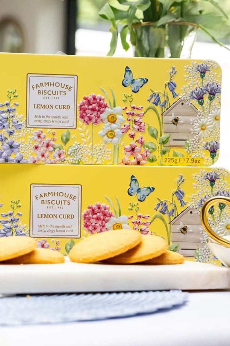 Farmhouse Biscuits Lemon Curd English Garden Tin