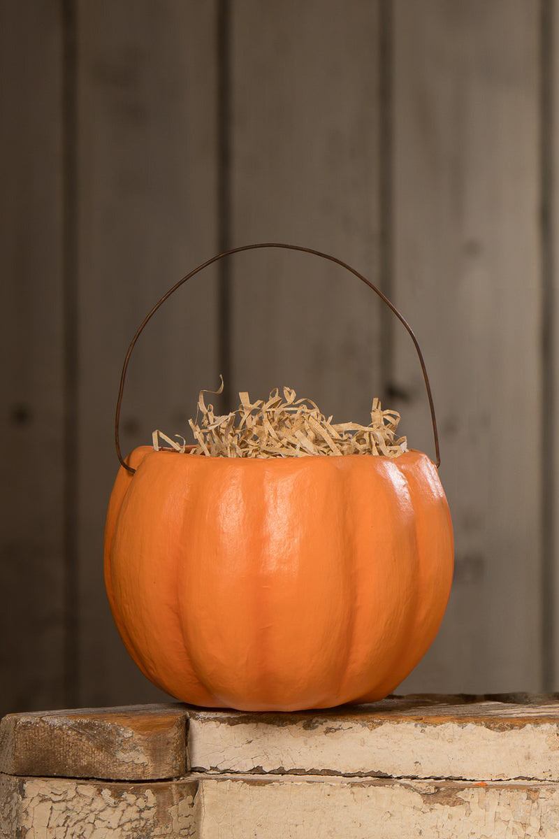 Bethany Lowe Pumpkin Bucket Orange