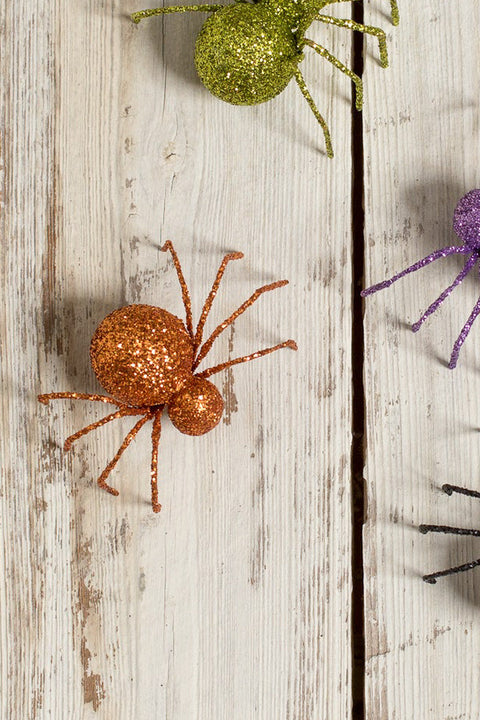 Bethany Lowe | Glittered Spider | Orange