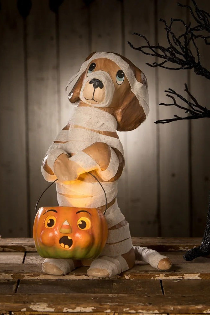 Bethany Lowe Mummy Puppy Paper Mache