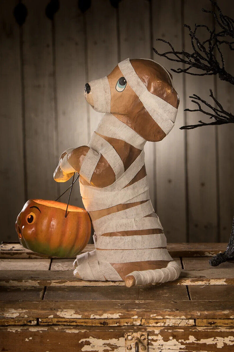 Bethany Lowe Mummy Puppy Paper Mache