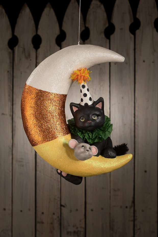 Bethany Lowe Party Kitty Candy Corn Moon