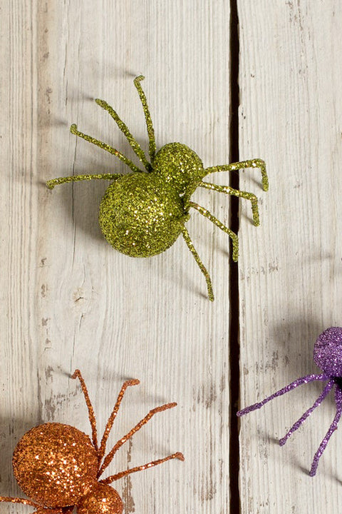 Bethany Lowe | Glittered Spider | Green