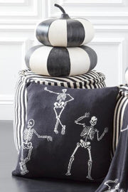Black & Cream Skeleton Pillow | 20 Inch