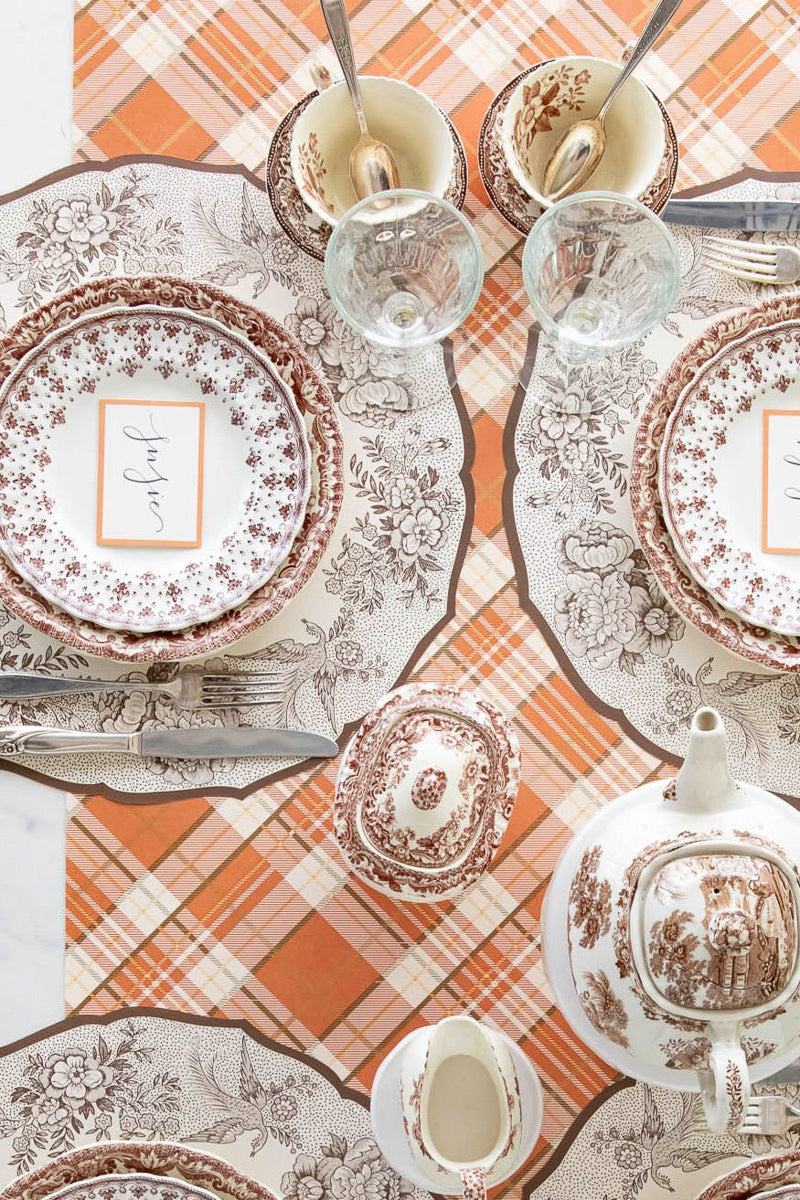 Hester & Cook Orange Plaid Runner