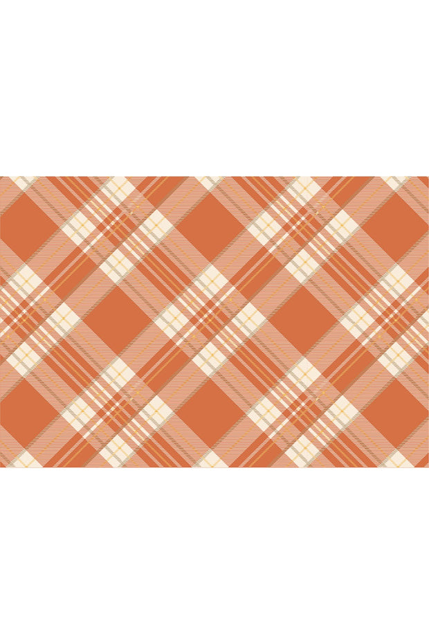 Hester & Cook Orange Plaid Placemat