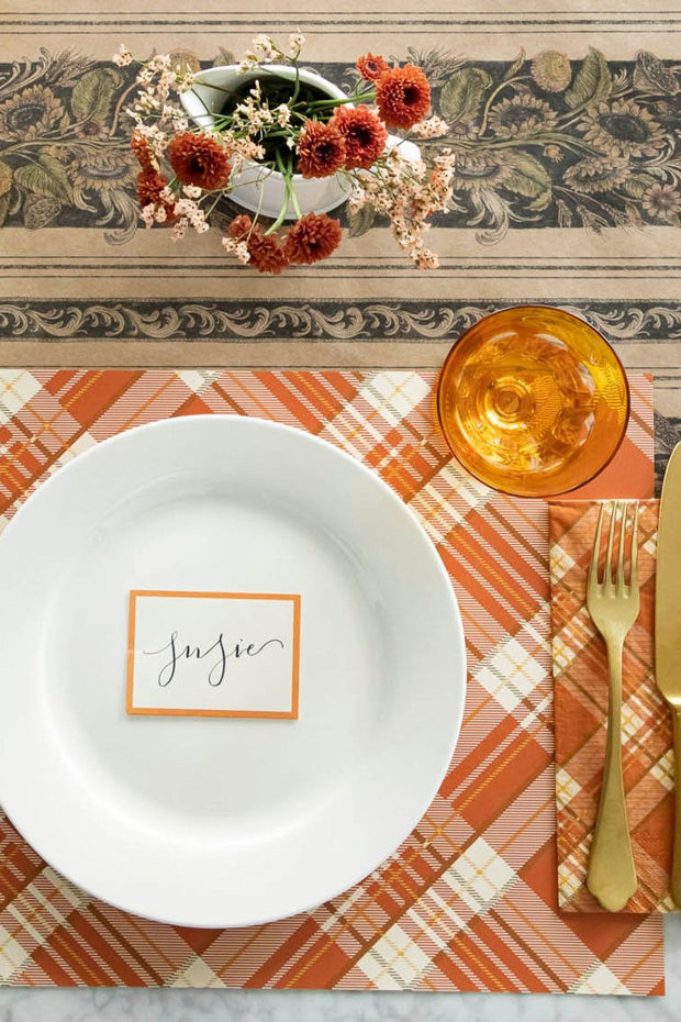 Hester & Cook Orange Plaid Placemat