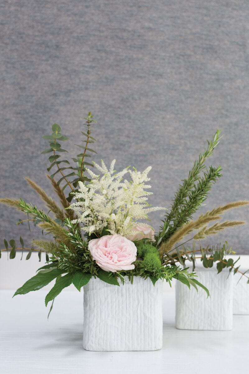 Linen Cube Planter 5.5" X 5.5" White