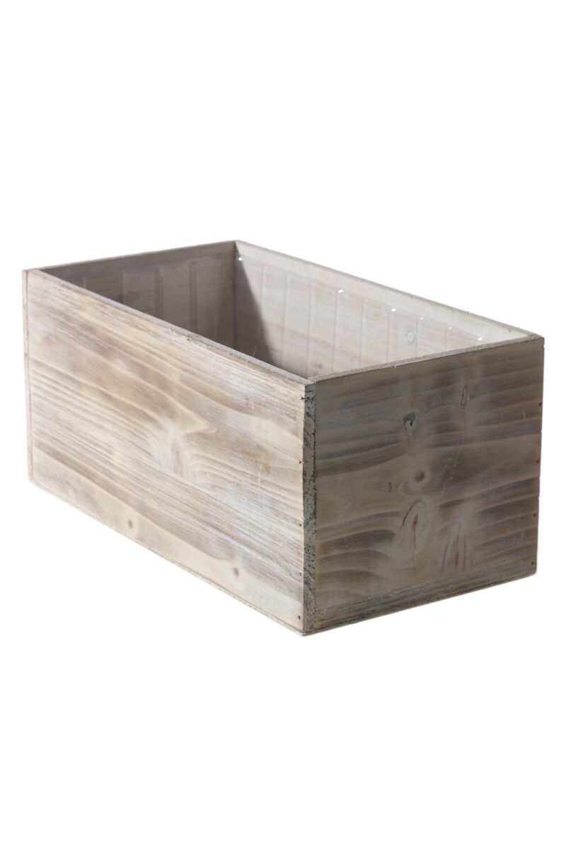Woodland Planter 13.5"x7"x 6" Whitewash