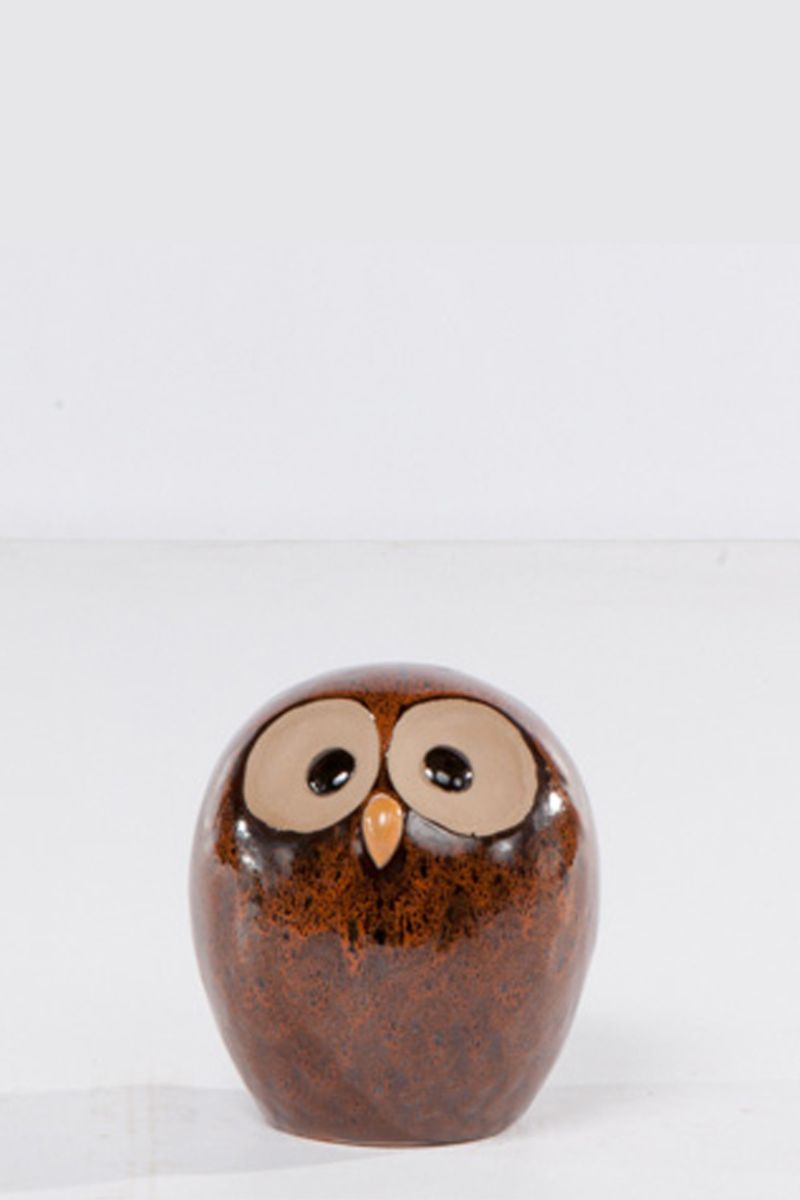 Alfresco Home Ceramic Owl 8" Brown