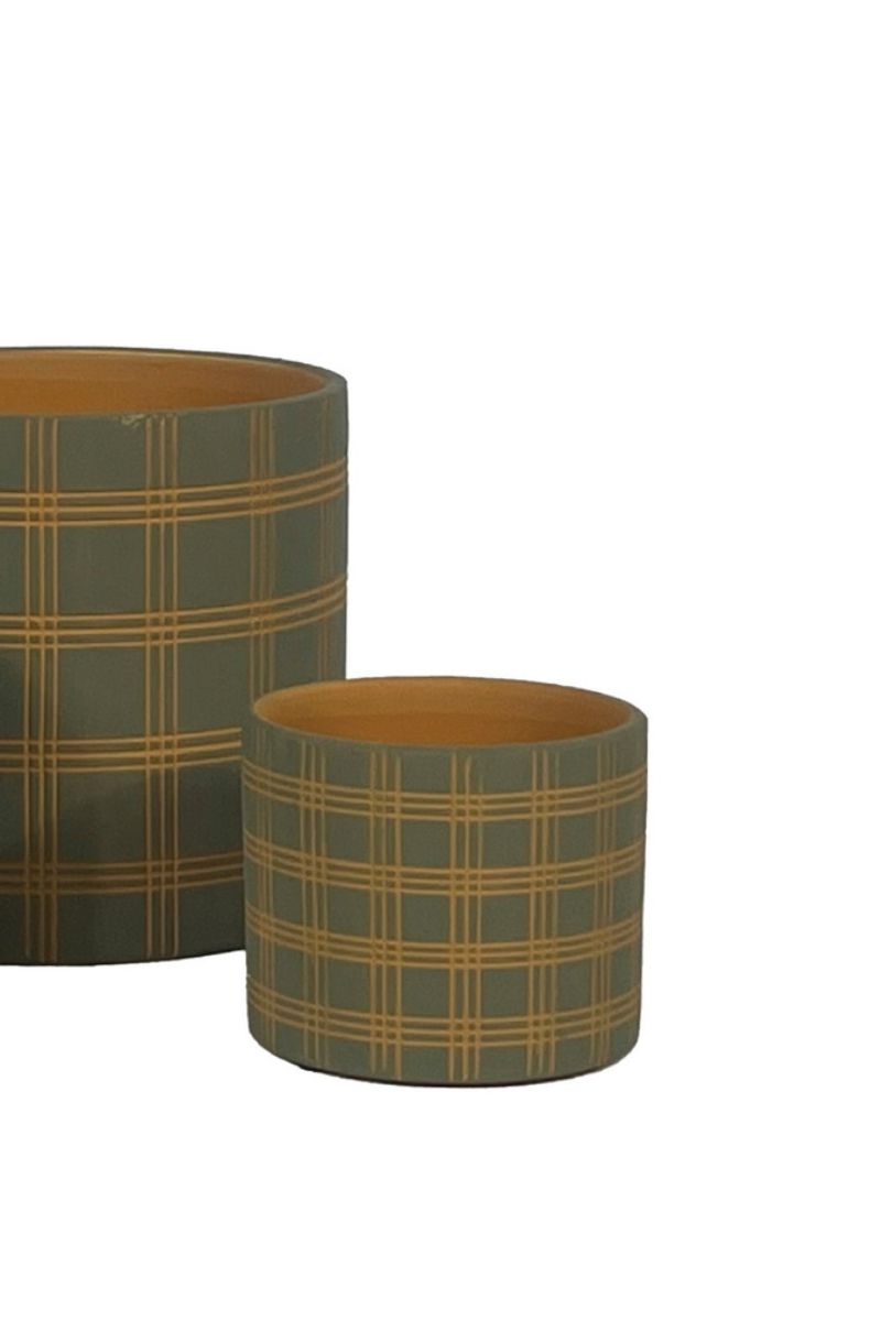 Alfresco Country Plaid Petits Pot 4.25"