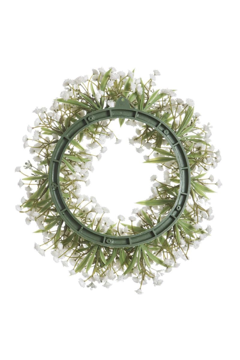 Faux Gypsophila Wreath 11" White