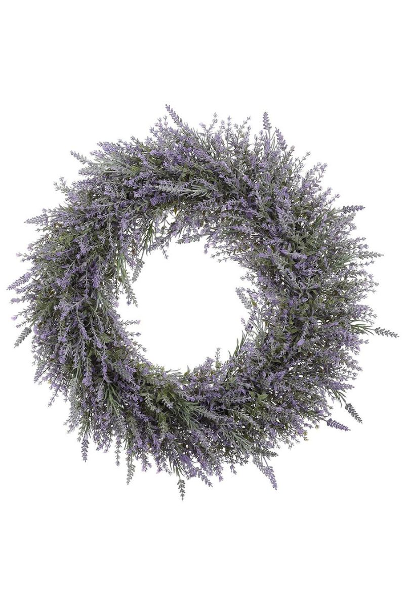 Faux Lavender Wreath 22" Two Tone Lavender