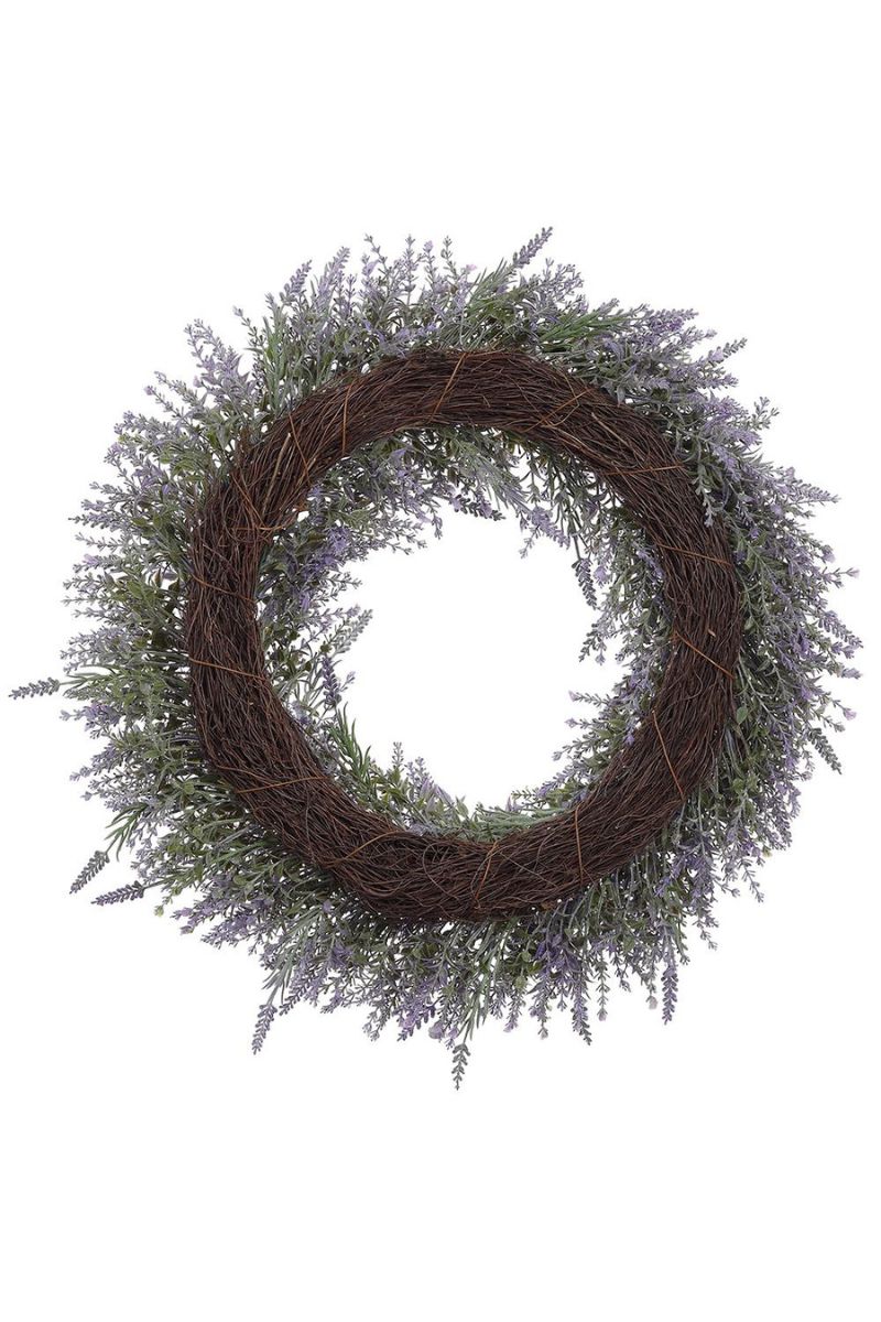 Faux Lavender Wreath 22" Two Tone Lavender