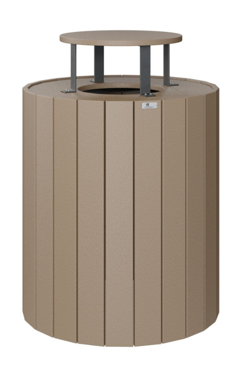 Berlin Gardens Rain Guard for Round Trash Can Weatherwood