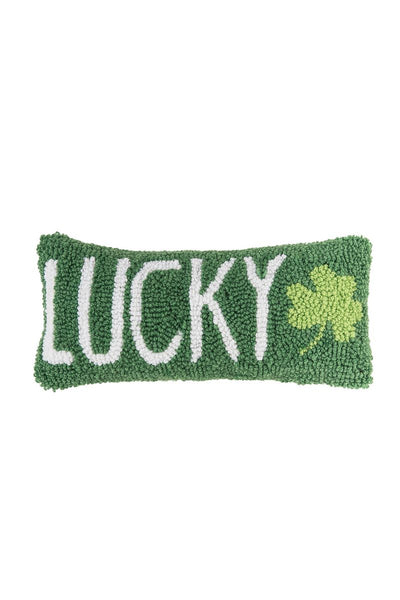 PILLOW, LUCKY CLOVER HOOKED