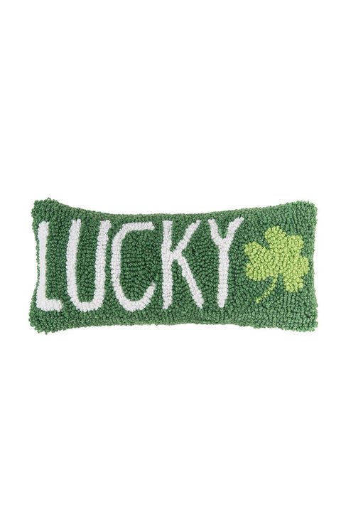 Lucky Clover Hooked Pillow