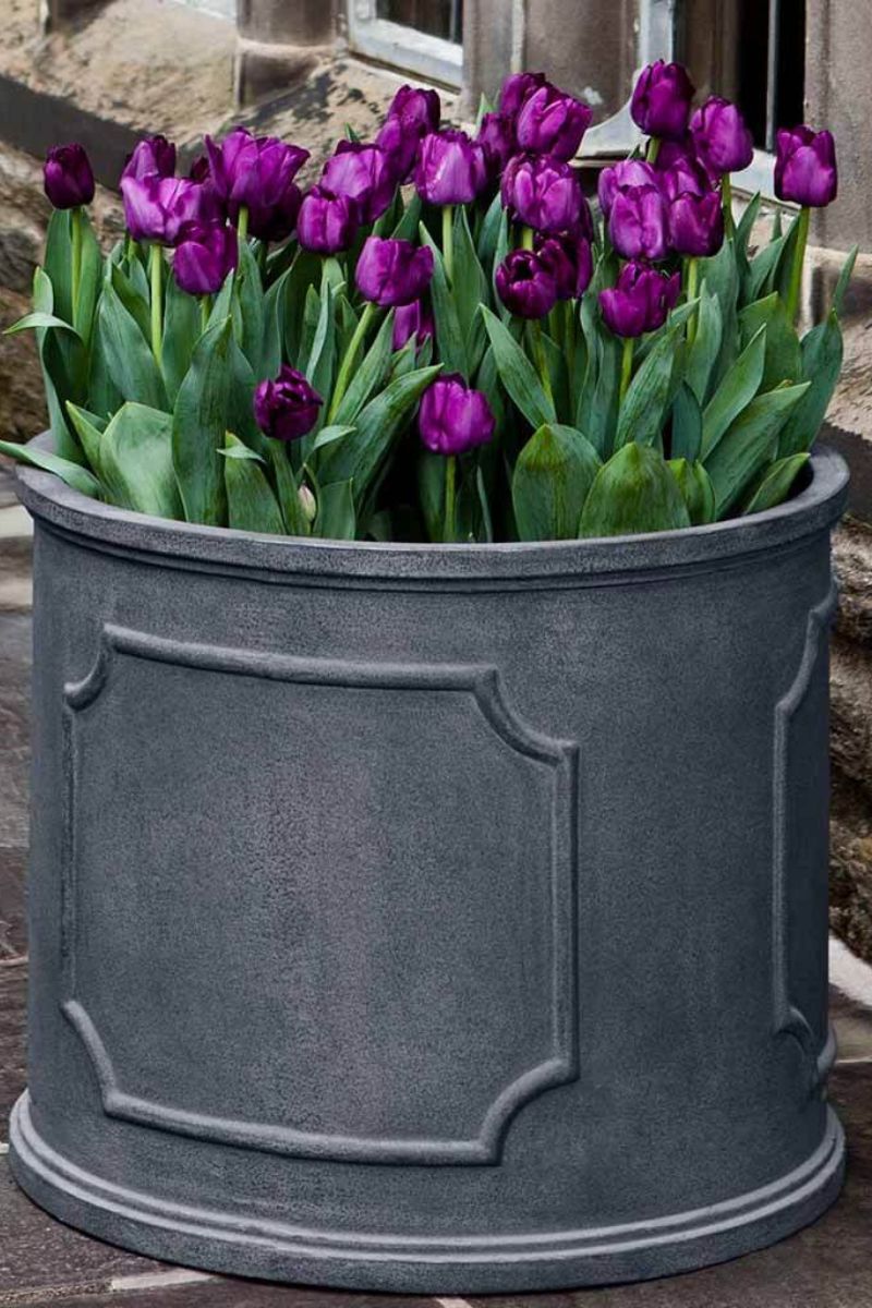 Campania Portsmouth Round Planter 20.5" Lead Lite