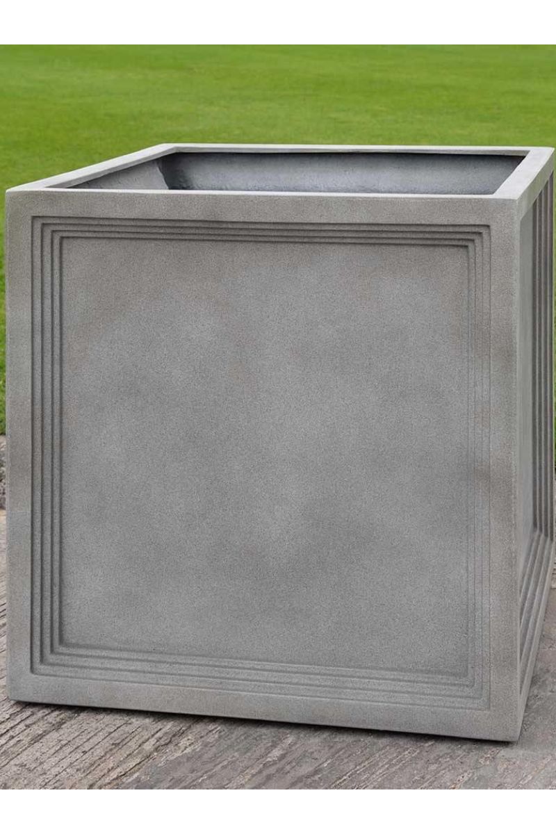 Campania Sandhurst Square Planter 18.5" Lead Lite