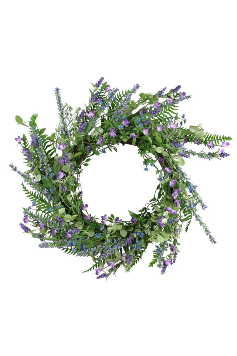 Faux Lavender Fern Wreath 25" Lavender Green