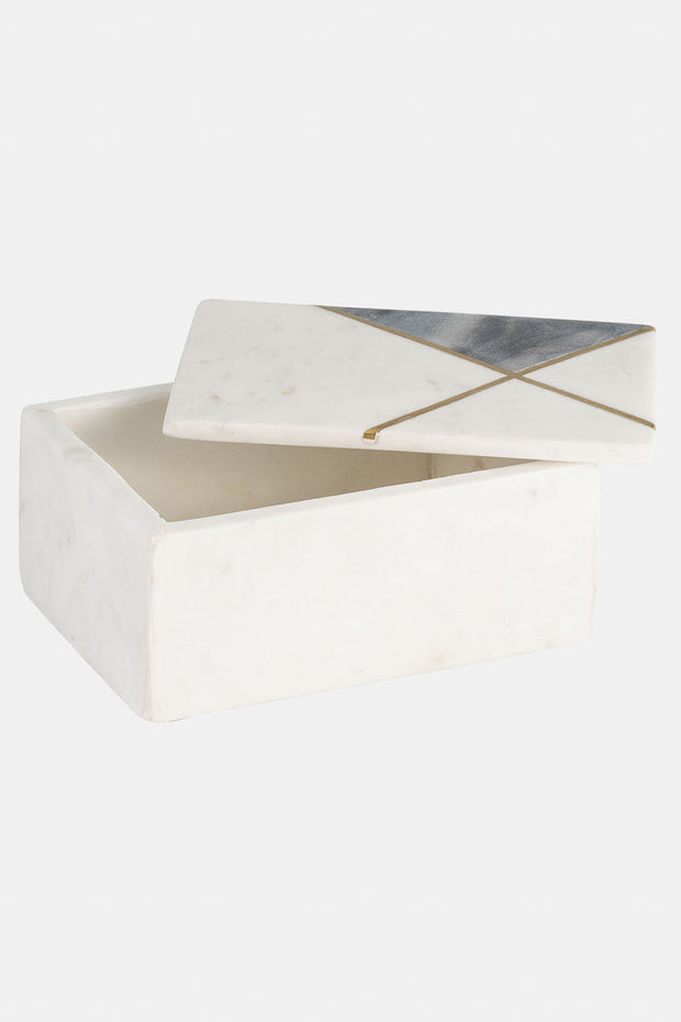 Marble Box with Brass Inlay | 7" x 5"