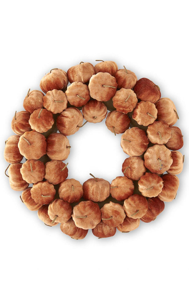 WREATH, 18" PUMPKIN BRN VELVET