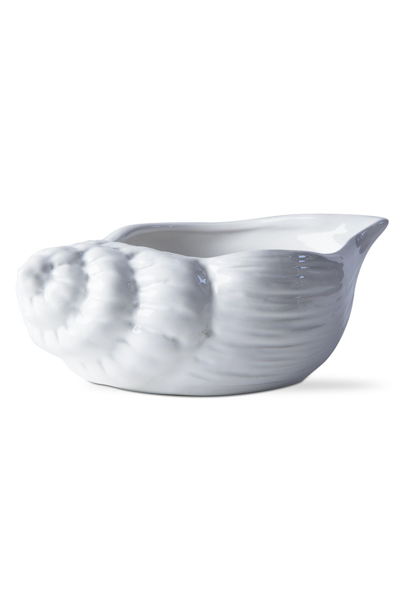 SERVING BOWL, WHITE CONCH SHEL