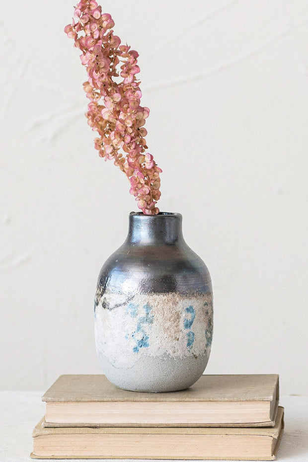 Hand-Painted Stoneware Vase