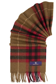 SCARF PSH PLAID M/WL CAM GREY