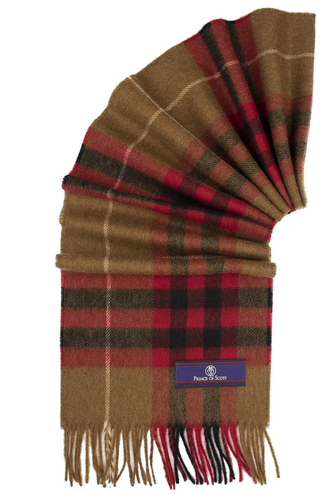 SCARF PSH PLAID M/WL CAM GREY