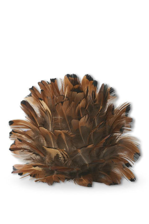 Rust Brown Feather Ball | 4"