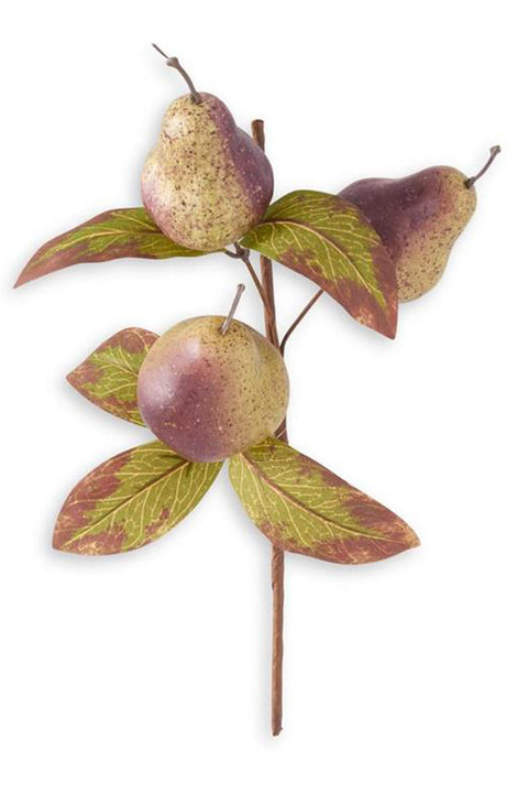 Silk Burgundy & Green Speckled Pear Pick | 13"