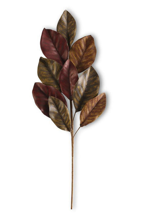 Silk Brown Magnolia Leaf Stem | 24"