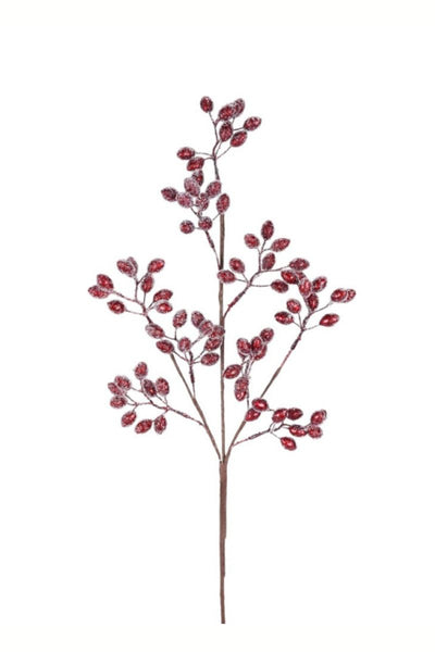 Metallic Glitter Berry Stem 24" Cranberry